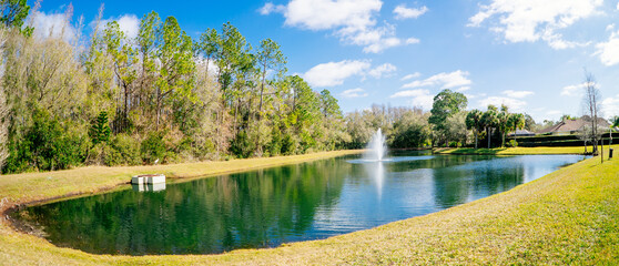 A Florida community pond and geyser