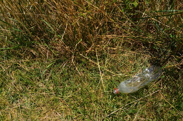 Obraz premium bottle of water in the grass