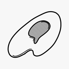 Obraz premium fried egg doodle vector icon. Drawing sketch illustration hand drawn line eps10