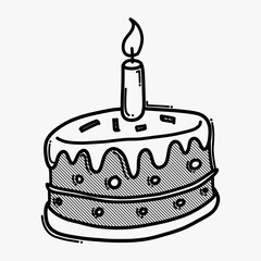 cake doodle vector icon. Drawing sketch illustration hand drawn line eps10