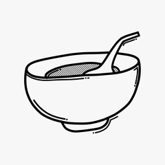 bowl doodle vector icon. Drawing sketch illustration hand drawn line eps10