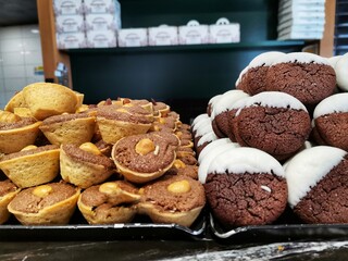 Cookie. Chocolate and Hazelnut cakes. Patisserie