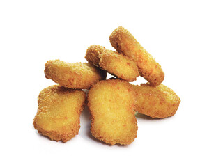 fried chicken nuggets package isolated