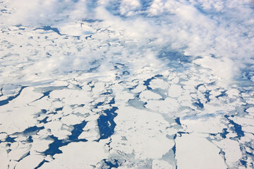 Aerial view of ice floes	