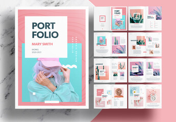 Portfolio Layout with Pink Accents
