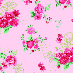 Plakat Floral seamless pattern. Hand drawn. For textile, wallpapers, print, wrapping paper. Vector stock illustration.