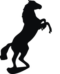 Fototapeta na wymiar Black horse on a white background. Black horse