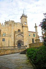 Obraz premium Plaza do Trigo and Saint Martin Cathedral at the city of Ourense, Galicia, Spain