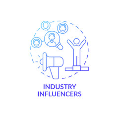 Industry influencers concept icon. Co-creation participant idea thin line illustration. Business development. Affecting purchasing decisions power. Vector isolated outline RGB color drawing