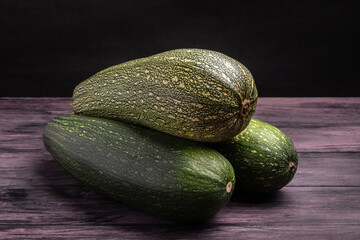 zucchini on a wooden background