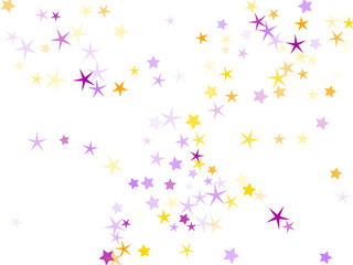 Violet and yellow sparkles confetti illustration.