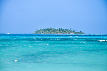beach with sky and island