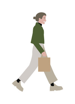 Vector cartoon character. City man. A simple illustration. People passing by. Society.