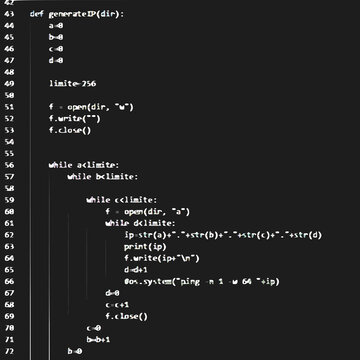 Python source code function in black background