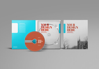 DVD Cardboard Mockup with Jewel Case Front View
