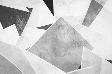 Abstract composition with geometric shapes, grunge background