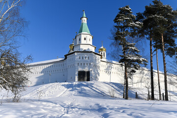 New Jerusalem Monastery. Frosty sunny day in January.