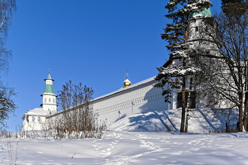 New Jerusalem Monastery. Frosty sunny day in January.