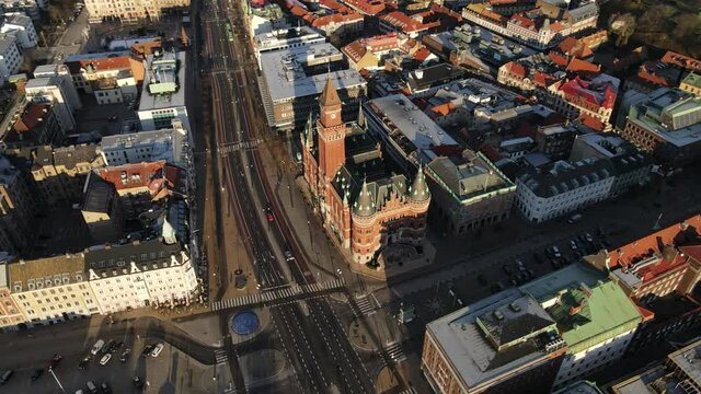 R&aring;dhuset in Helsingborg, Sweden by drone