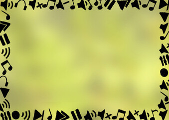 marco de música con manchas amarillo