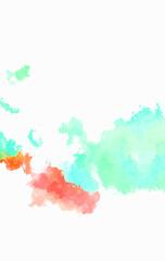 Watercolor painted background. Abstract Illustration wallpaper. Brush stroked painting. 2D Illustration.