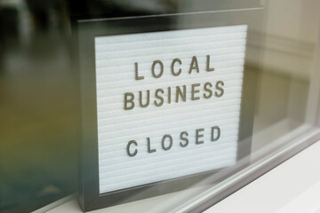 Small Business closed - window sign