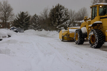 Snow removal after snowfall blizzards