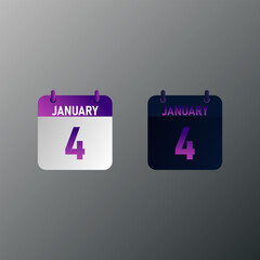 Daily calendar Icon January in a Flat Design style. Easy to edit Isolated vector Illustration.