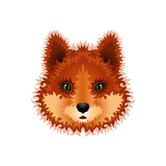 stylized fox portrait with ornaments