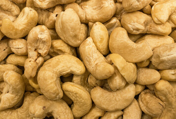 closeup of shelled cashew nuts