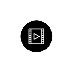 Video player icon in black round style. Vector icon pixel perfect