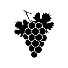 grapes black silhouette isolated on white