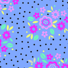 Floral seamless pattern. Hand drawn. For textile, wallpapers, print, wrapping paper. Vector stock illustration.
