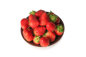 Strawberry. Fresh berries macro. Isolated on white.