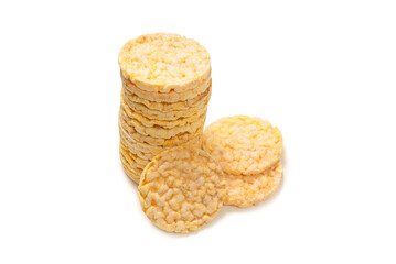 Rice wafer isolated on white background.