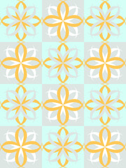 Vector graphics - a beautiful rhythmic pattern of geometric shapes in pastel colors-blue, gray and orange. Concept wallpaper.
