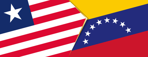 Liberia and Venezuela flags, two vector flags.