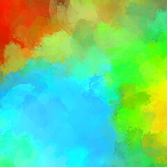 Wall art. Unique and creative illustration. Brush stroked painting. Abstract background of colorful brush strokes. Brushed vibrant wallpaper. Painted artistic creation.