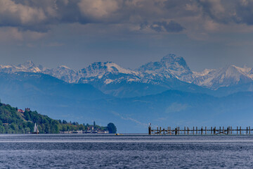 Lake Constance in Front of Alps
