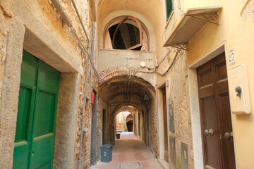 Naklejka premium Il centro storico di Ameglia in provincia di La Spezia, Liguria, Italia.