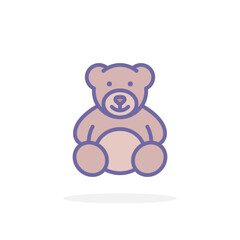 Teddy bear icon in filled outline style.