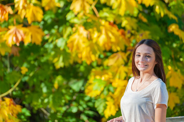 Young Woman Posing Outdoors on a Autumn Day