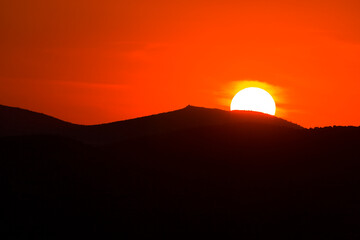 Atardecer en Sierra Morena, Jaen, Andalucia,