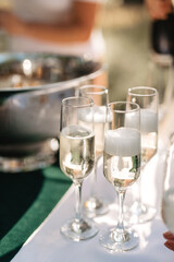 glasses of champagne on a table