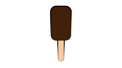 Ice cream icon, modern minimal flat design style. Chocolate ice cream bar on stick, illustration