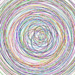 Abstract illustration of various color circles on white background