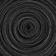 Abstract illustration of various white circles on black background