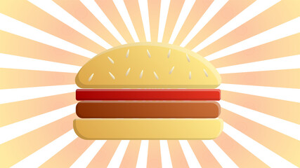 Hand drawn vector illustration with Hamburger. Used for poster, banner, t-shirt print, bag print, badges and logo design