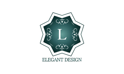Luxury logo template with the letter L. Graceful monogram for business, restaurant, royalty, boutique, cafe, hotel, heraldry, jewelry, fashion and others