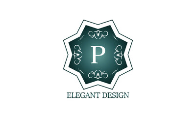 Luxury logo template with the letter P. Graceful monogram for business, restaurant, royalty, boutique, cafe, hotel, heraldry, jewelry, fashion and others